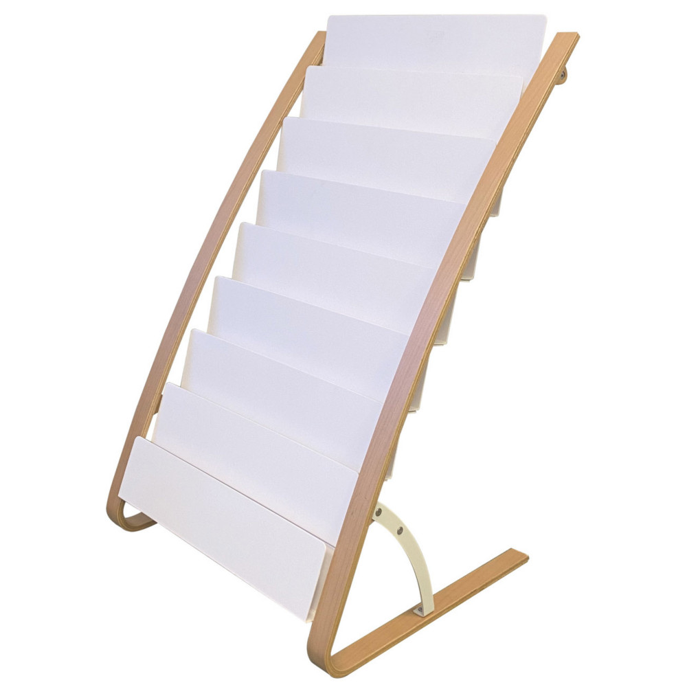 Alba Prsentoir Expo 8 cases brochures - Bois et blanc