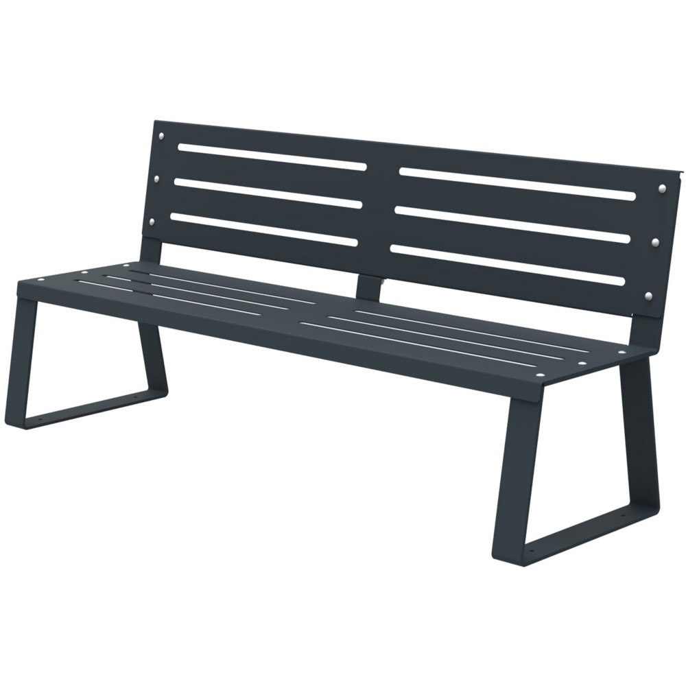 Banc  fixer Ballade L.180 cm En mtal Anthracite mat