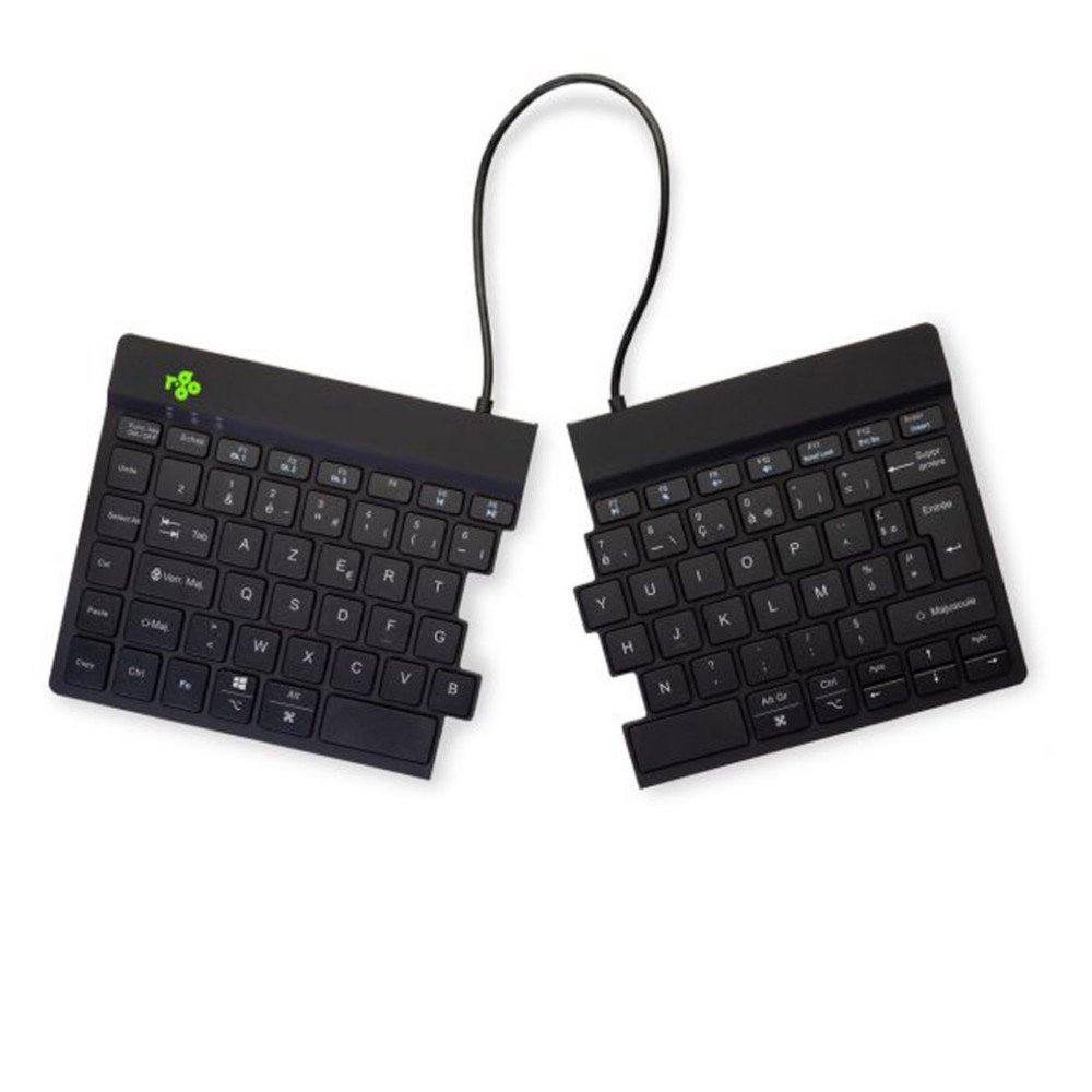 R-Go Tools Split Break Clavier ergonomique sans fil Bluetooth - Transportable - Noir
