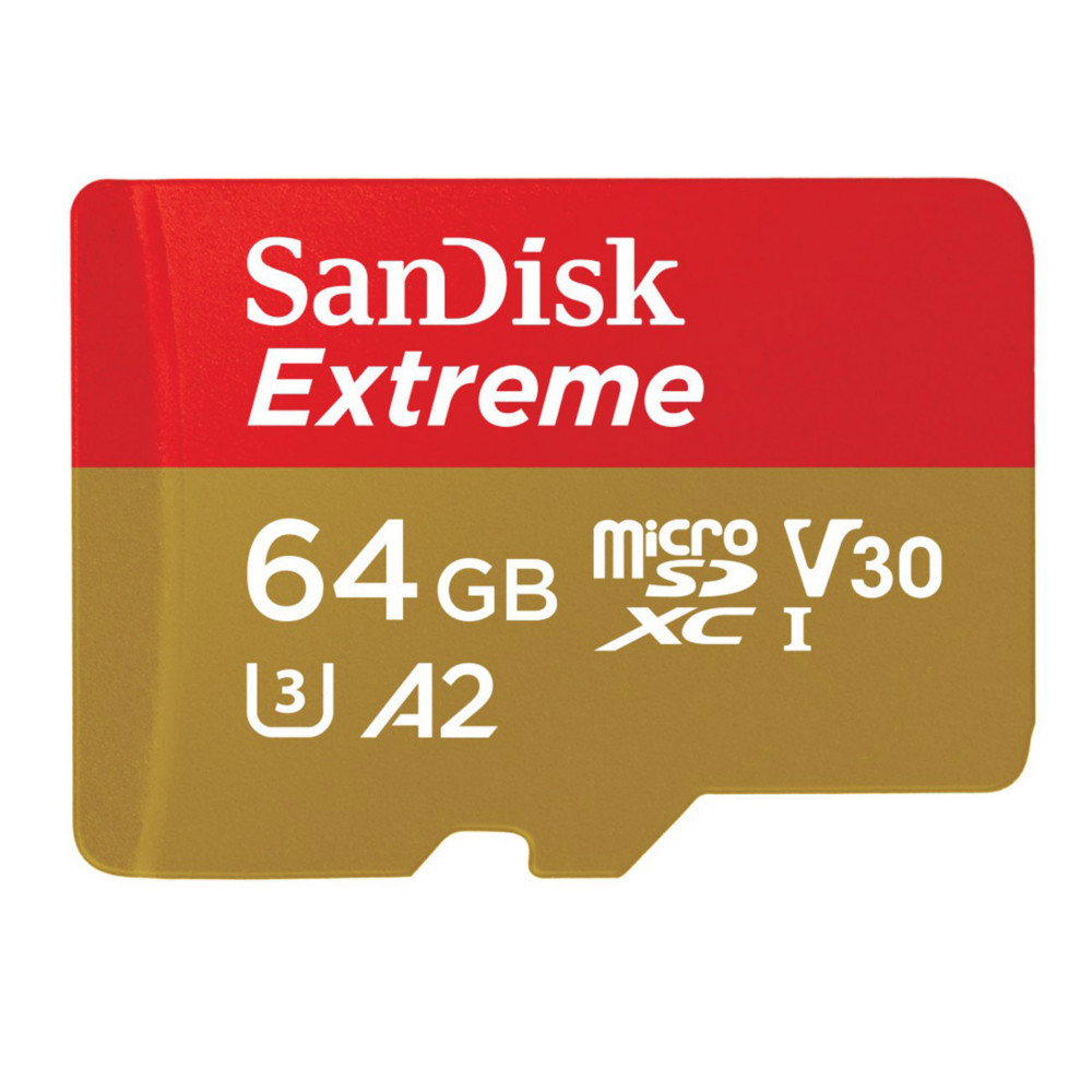 SanDisk Carte mmoire microSDXC Extreme Class 10 A2 V30 170/80MB/s avec Adaptateur SD - 64GB