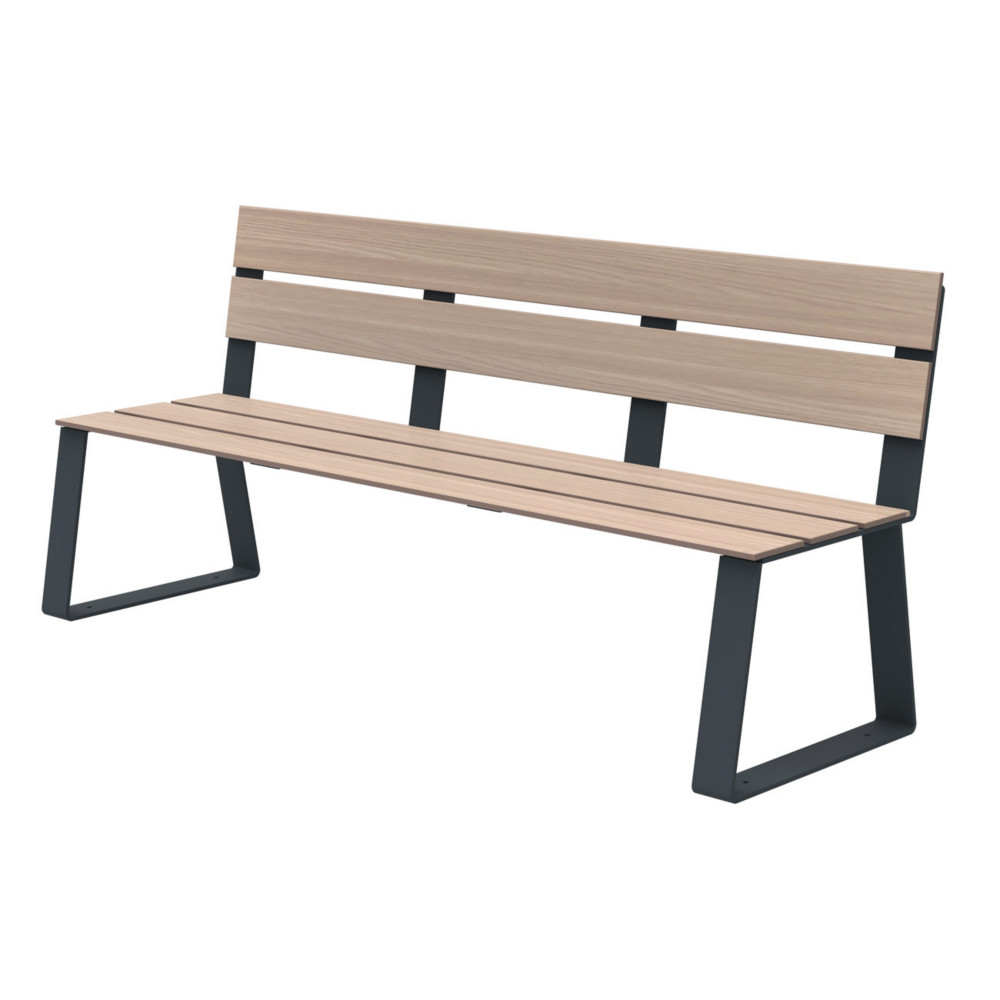 Banc  fixer Ballade Extrme L.180 cm Bois stratifi et mtal Anthracite mat