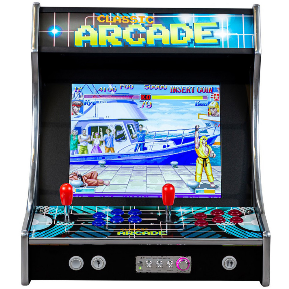 Ren Pierre Borne Arcade 2980 jeux vido - 2 joueurs - Bleu
