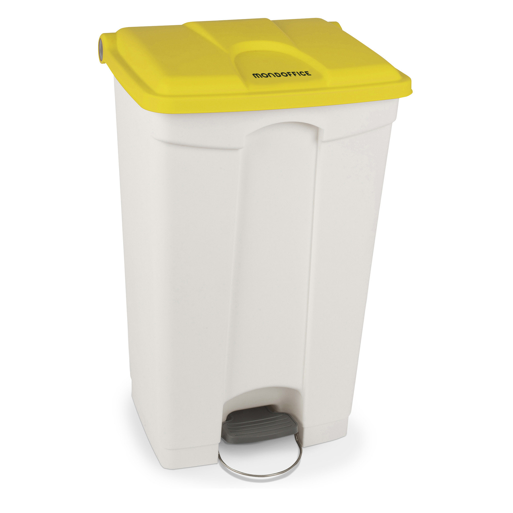 MONDOFFICE Poubelle à pédale en plastique 90L jaune