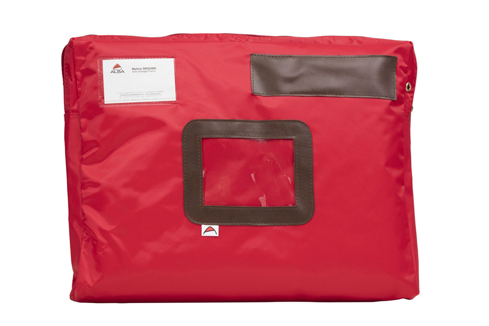 Alba Pochette  courrier en nylon impermable - 42 x 32 cm - Rouge