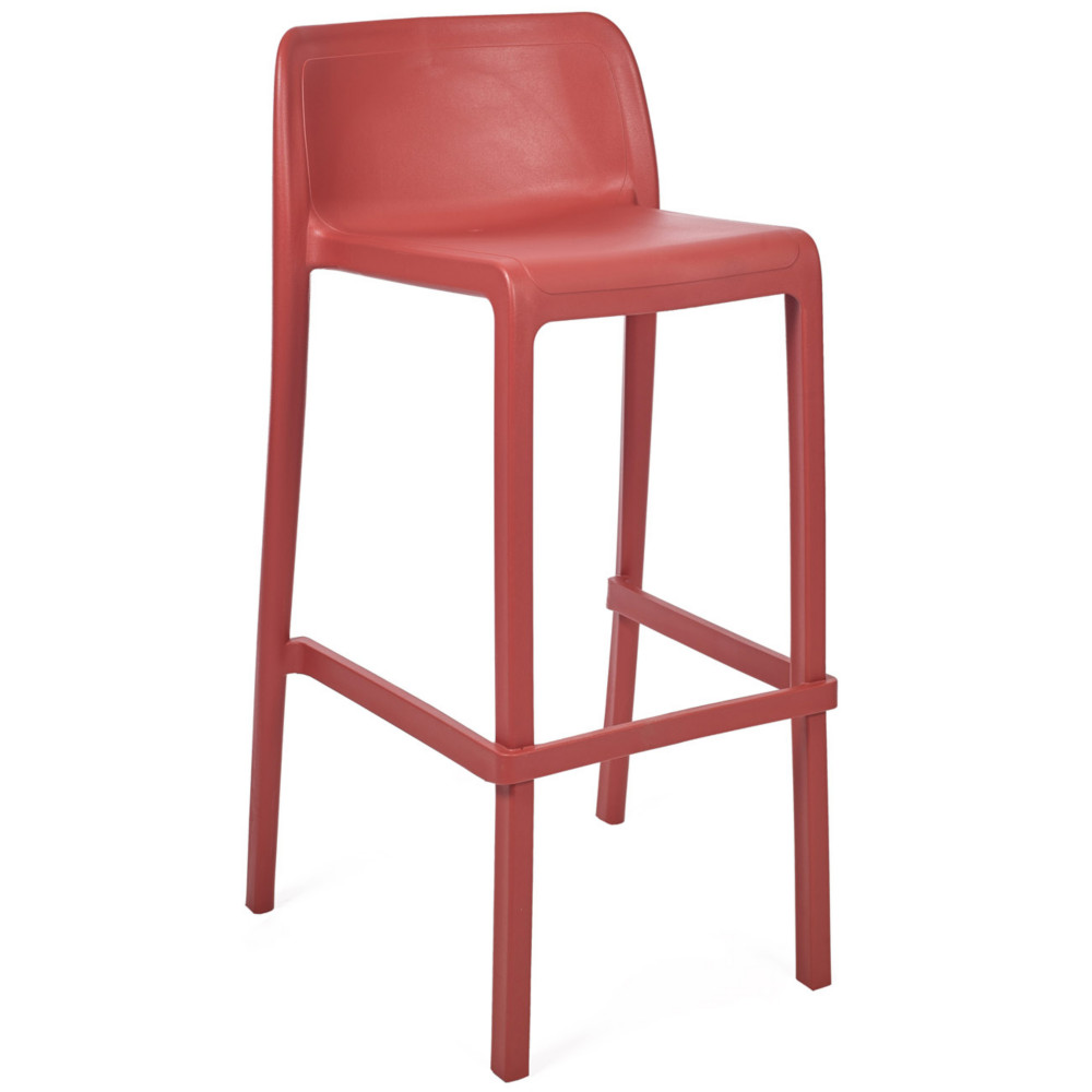 Tabouret haut dextrieur Jonah en polypropylne recyclable  Rouge