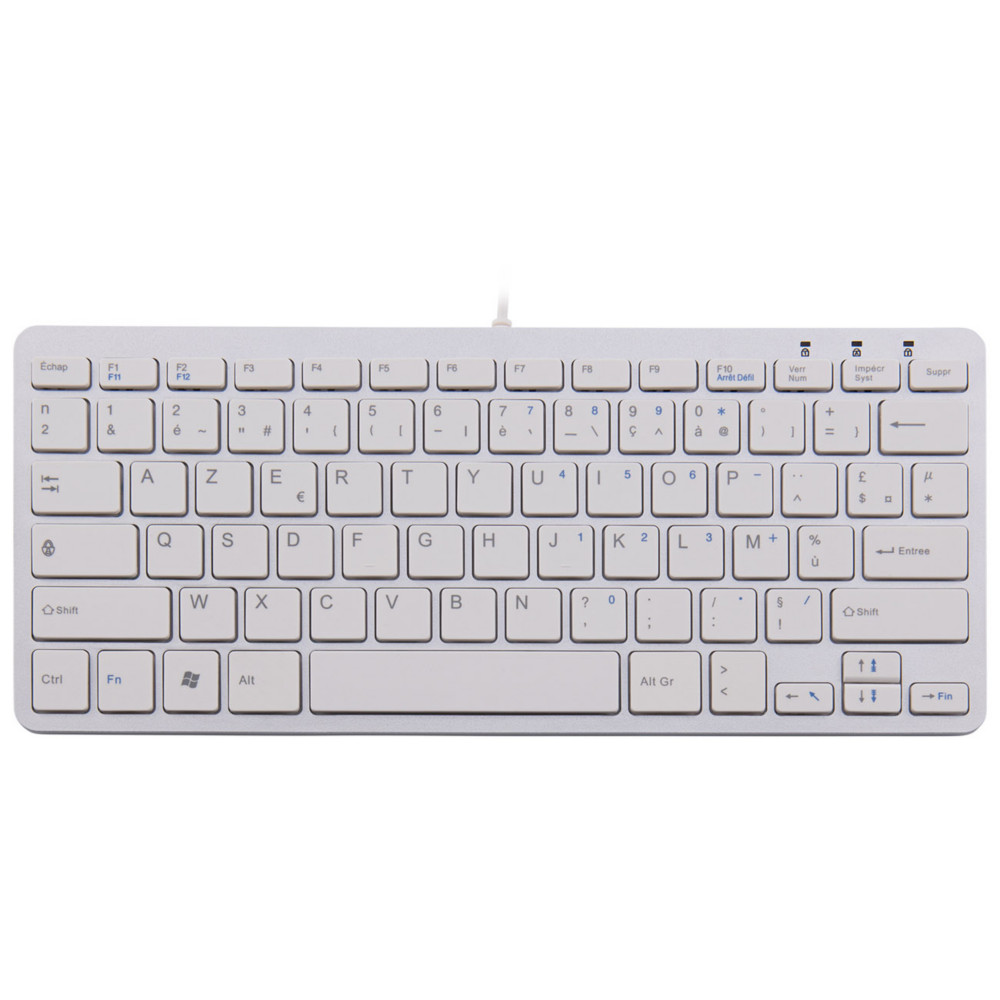 R-Go Tools Compact Clavier ergonomique filaire USB-A - Blanc