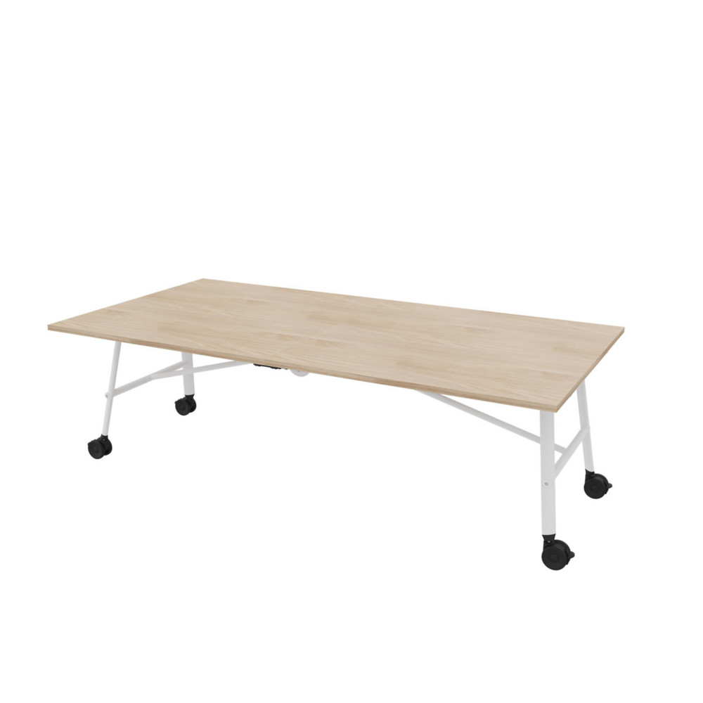 Table mobile plateau rabattable Serenity 240 x 120 cm Orme  Pied Blanc