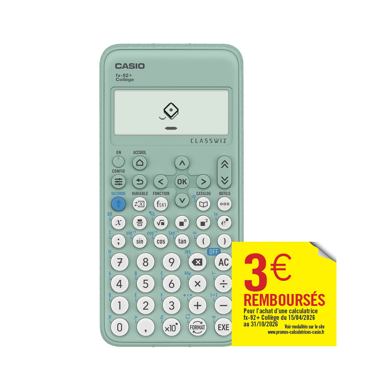 Casio Calculatrice scientifique FX92 ClassWiz - spéciale collège