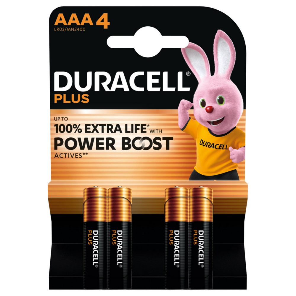 Duracell Pile alcaline AAA / LR3 Plus - Lot de 4