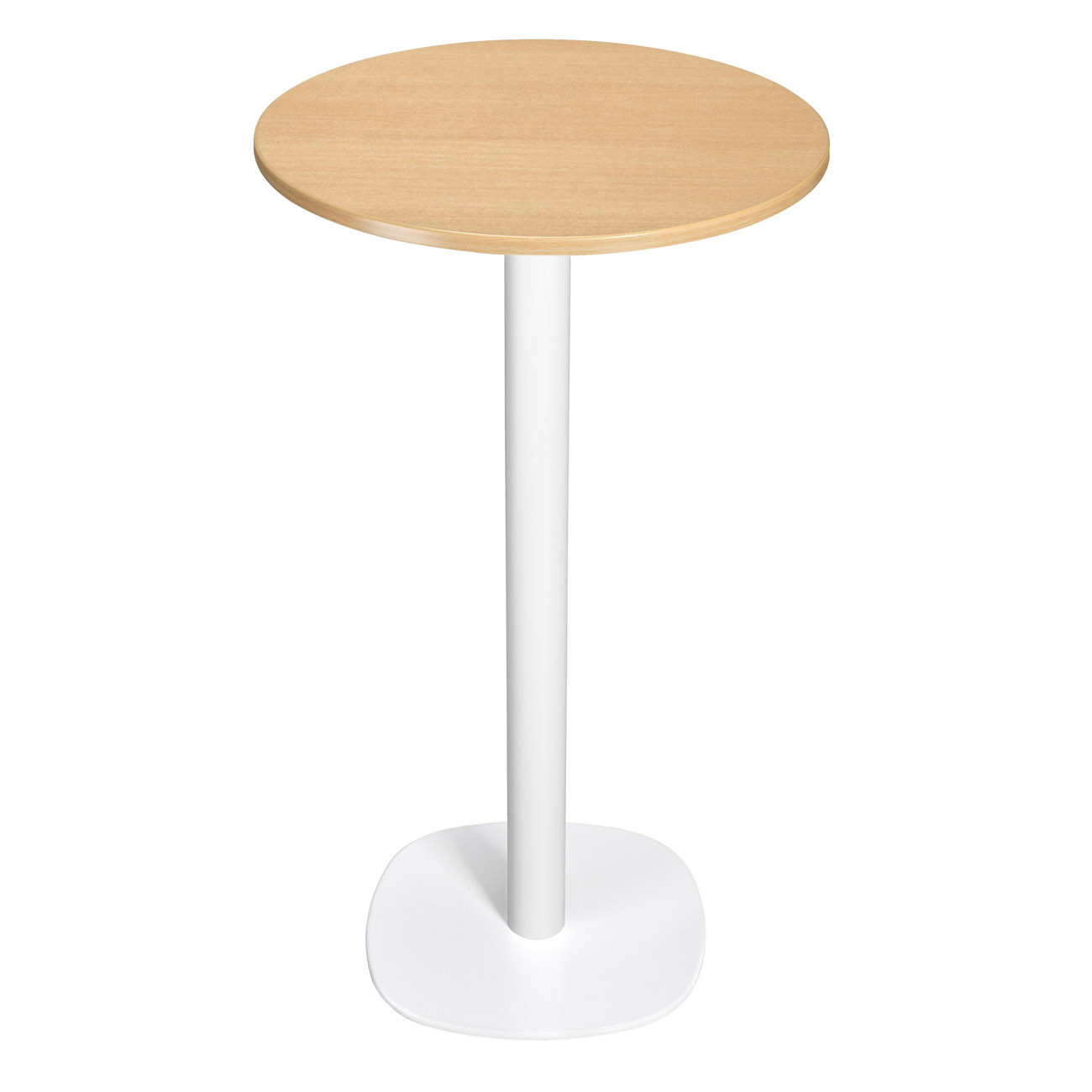 Guéridon Caféteria NewLine rond Ø.60 x H.110 cm - Plateau Hêtre - Pied Blanc