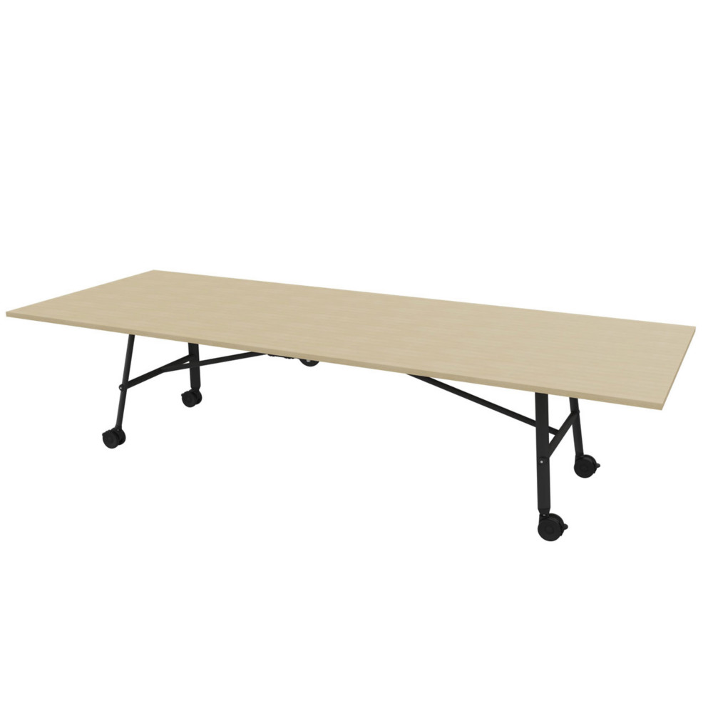 Table mobile plateau rabattable Serenity 320 x 120 cm Chne  Pied Noir