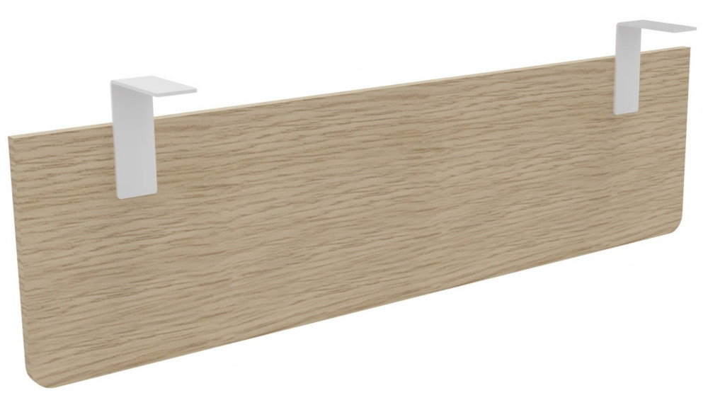 Voile de fond E-Link / Biospace pour bureau L.140 cm - Chne - Fixations Blanches