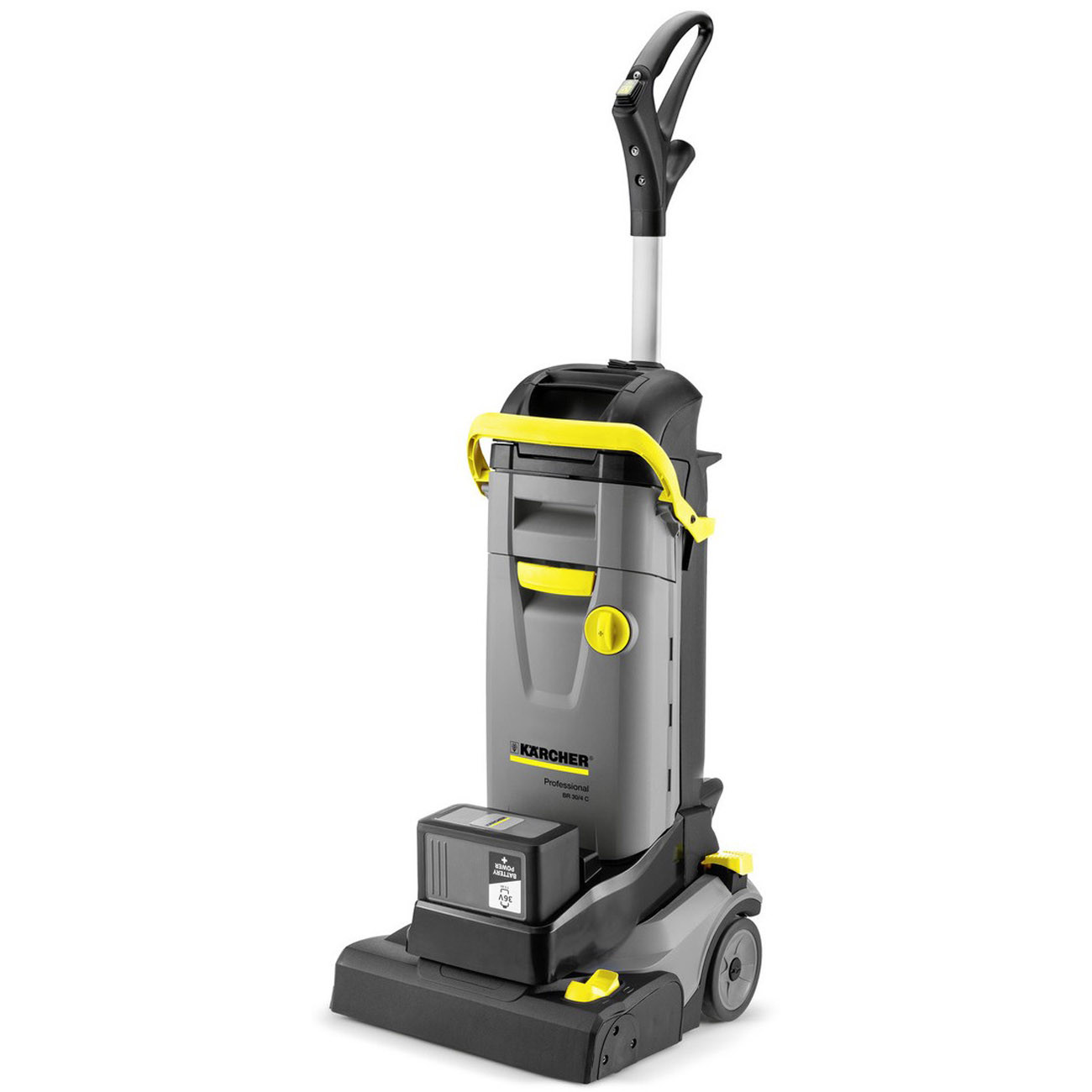 Karcher Autolaveuse compacte sur batterie BR 304C Aspiro laveur avec rouleau brosse pour Sols et jaune