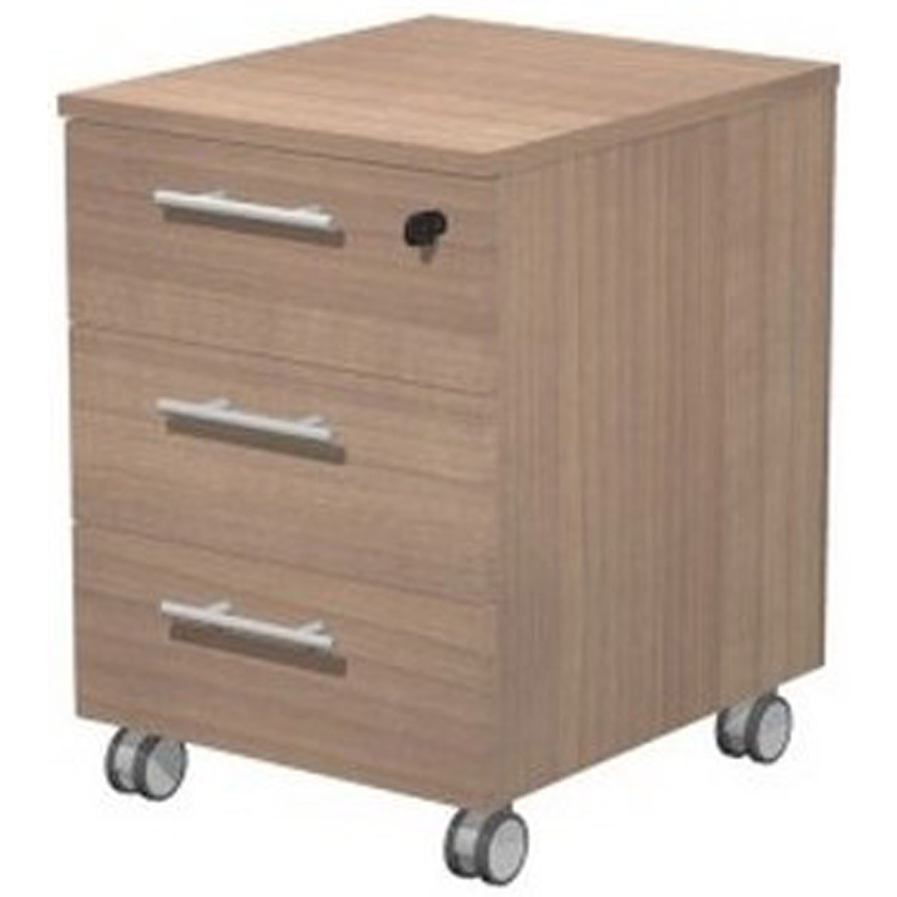 Caisson mobile Flore - L.42 x P.52 x H.61 - 3 tiroirs - Noyer