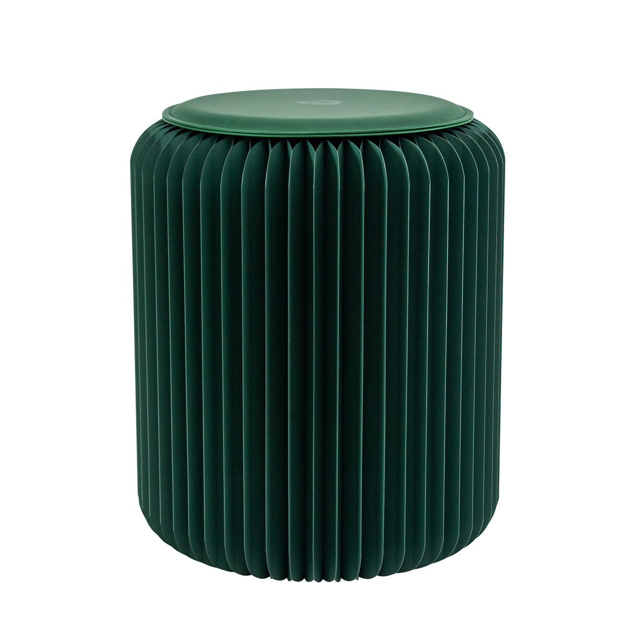 Paperflow Tabouret pliable Flexistool design accordéon H. 42 avec son coussin - Vert