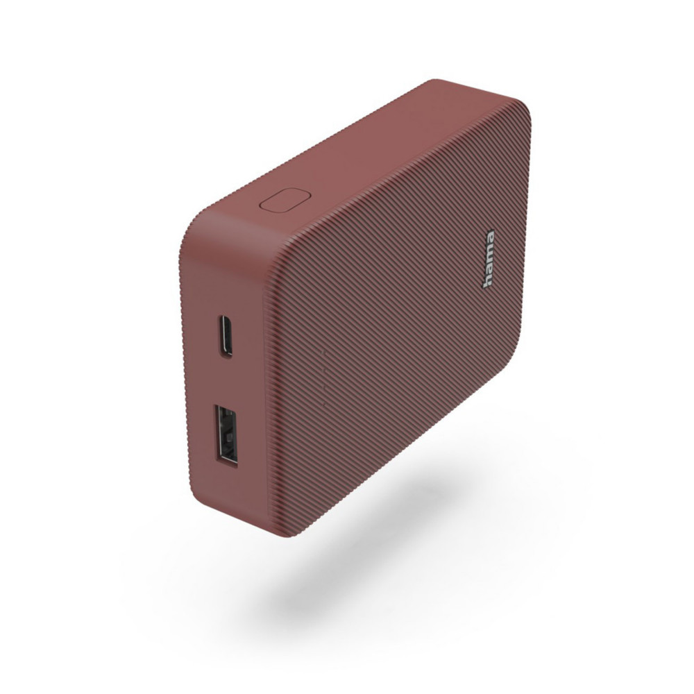Hama Batterie externe portable Power Pack Colour 10 - PowerBank chargeur 10 000 mAh - 2 ports USB - Rouge