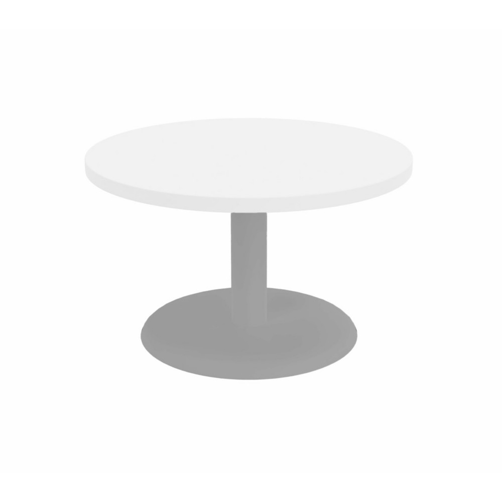 Table basse Paola modulaire ronde - Pitement tulipe Gris - Plateau Blanc