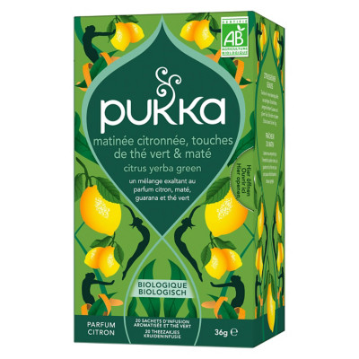 Pukka Thé matinée citronnée - Biologique et équitable - Boîte de 20 sachets