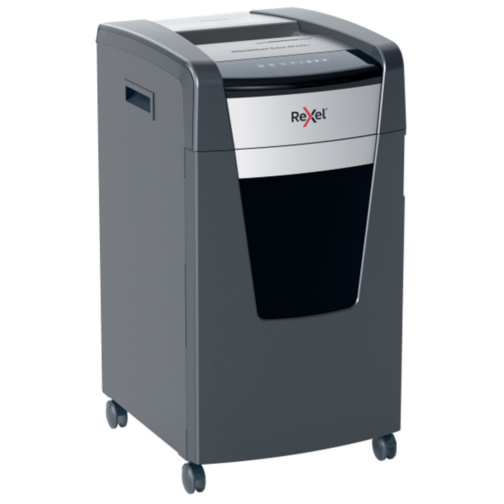 Rexel Destructeur de documents Momentum Extra XP422+ coupe croise DIN P4 - 22 feuilles - Corbeille 85L - Noir