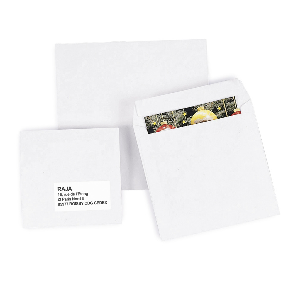 Enveloppe blanche 165 x 165 mm 120g sans fentre - autocollante bande protectrice - Lot de 250