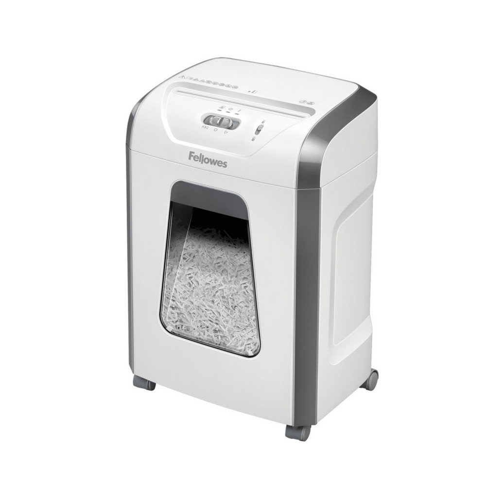 Fellowes Destructeur de documents Powershred 15C coupe croise DIN P4 - 15 feuilles - Corbeille 19 L - Blanc