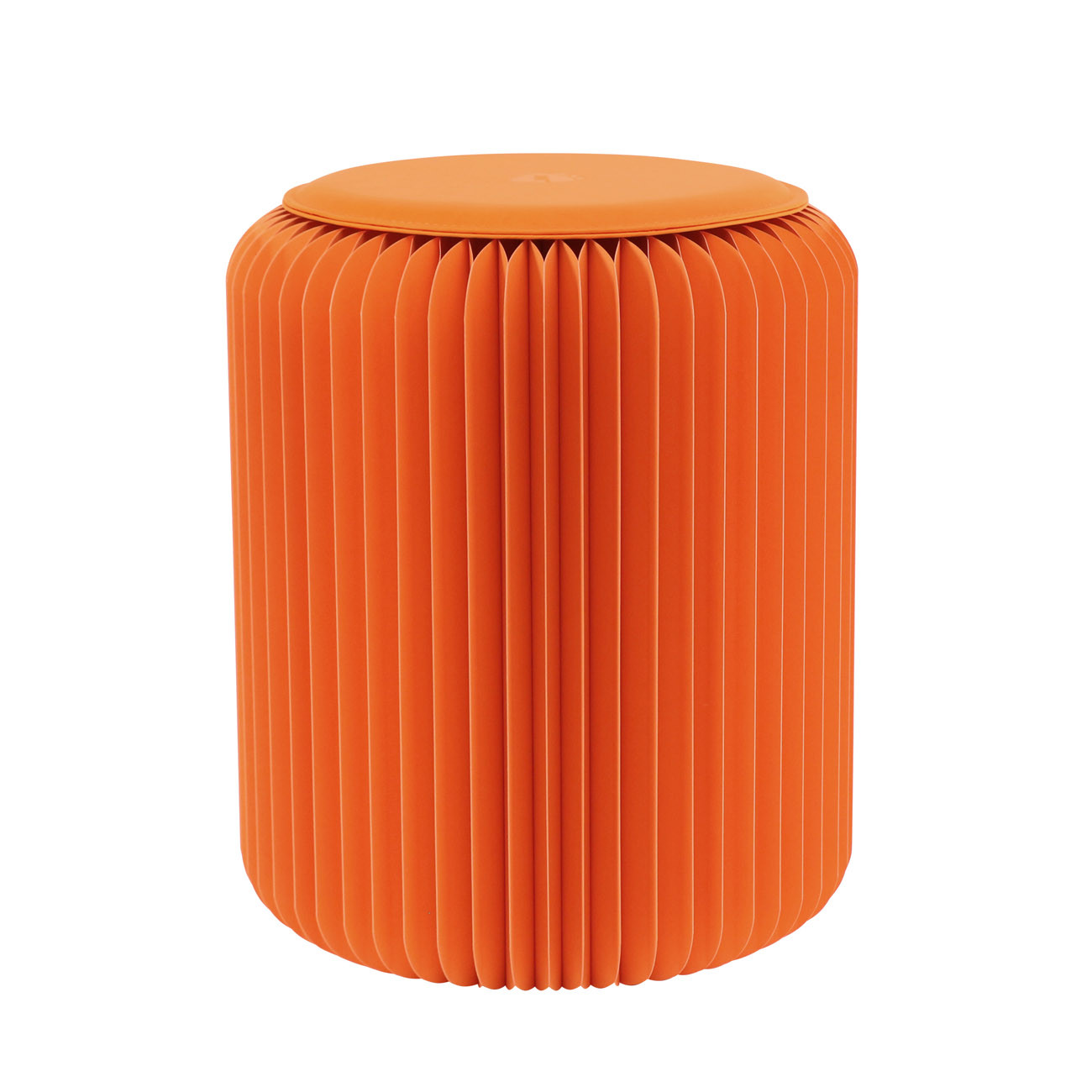 Paperflow Tabouret pliable Flexistool design accordéon H. 42 avec son coussin - Orange