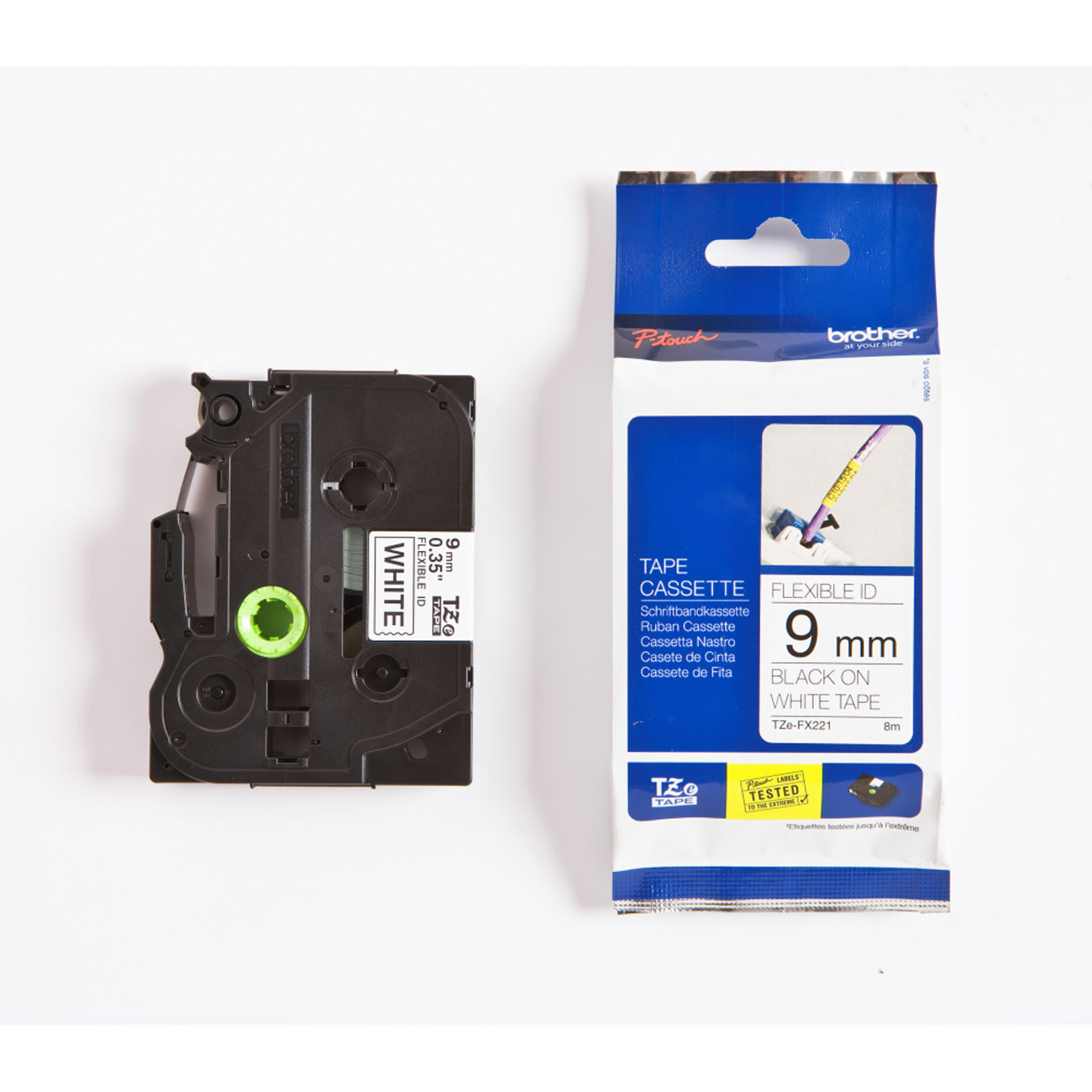 Brother Ruban TZe FX211 pour étiqueteuse ? 9 mm x 8 sur