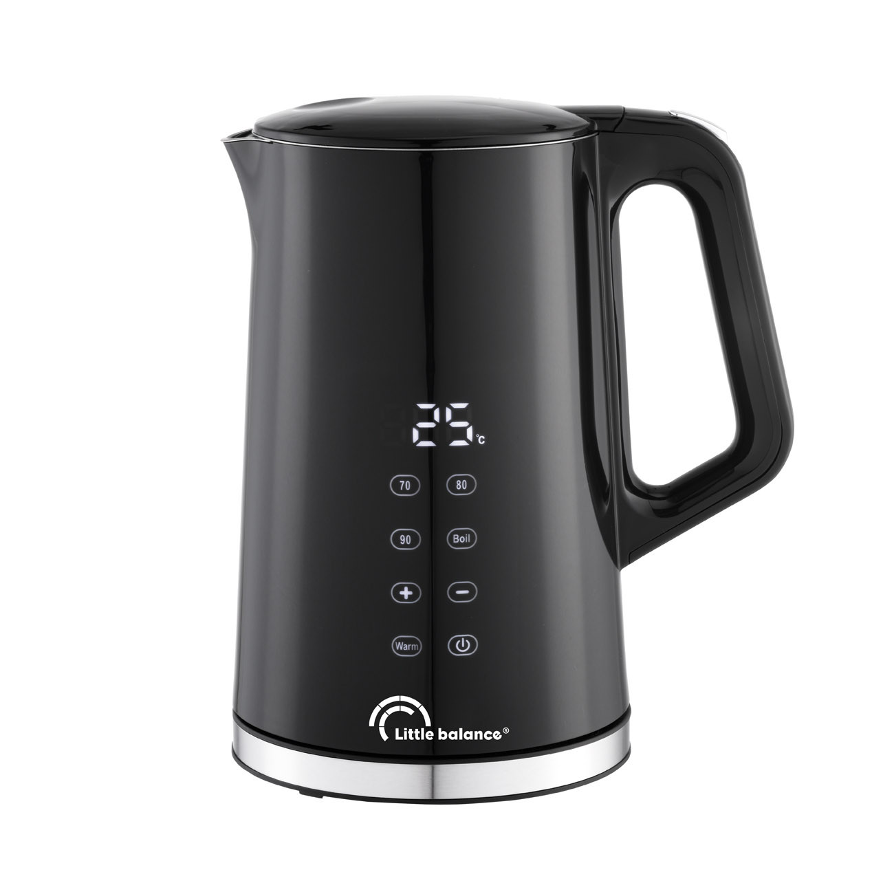 Little Balance bouilloire électrique Black Digital sur socle avec affichage de la température 1,7 L - 2200W - Noir