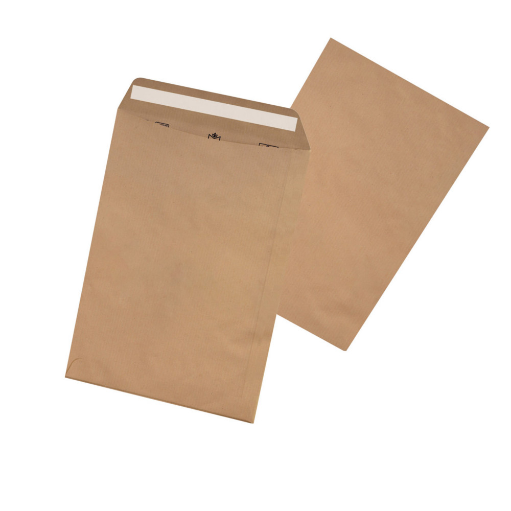 La Couronne Pochette kraft brun Adour B5 176 x 250 mm 90g sans fentre - autocollante bande protectrice - Lot de 500
