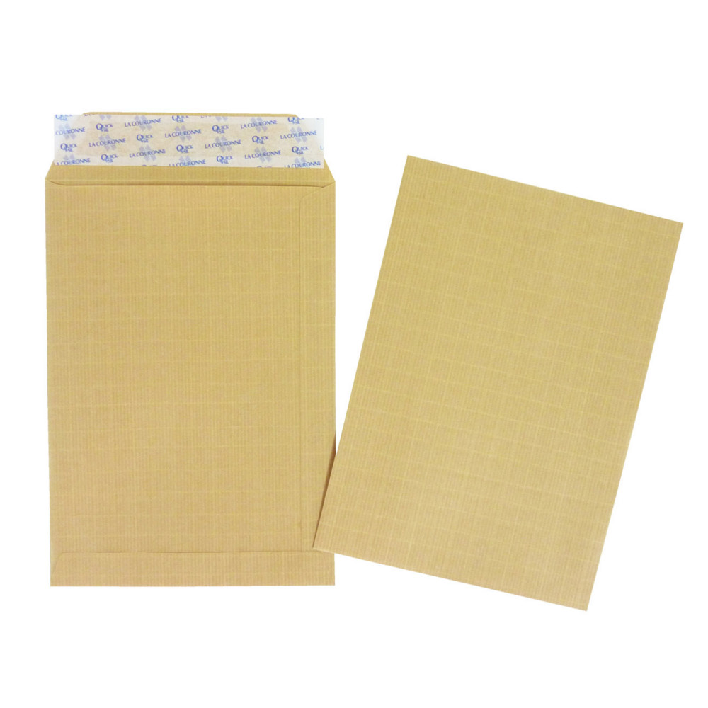 La Couronne Pochette kraft arm brun B5 - 176 x 250 mm 130g sans fentre - Autocollante bande protectrice - Lot de 500
