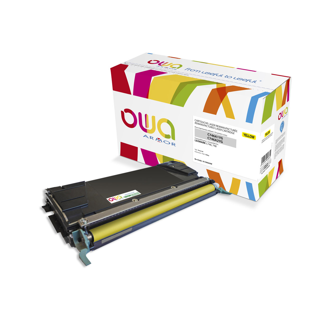 OWA Toner compatible LEXMARK C746 - K15904OW - Jaune