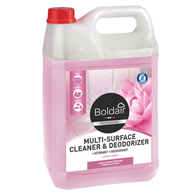 Boldair Nettoyant multi-usages désodorisant - Parfum fleur de Lotus - Bidon 5 L
