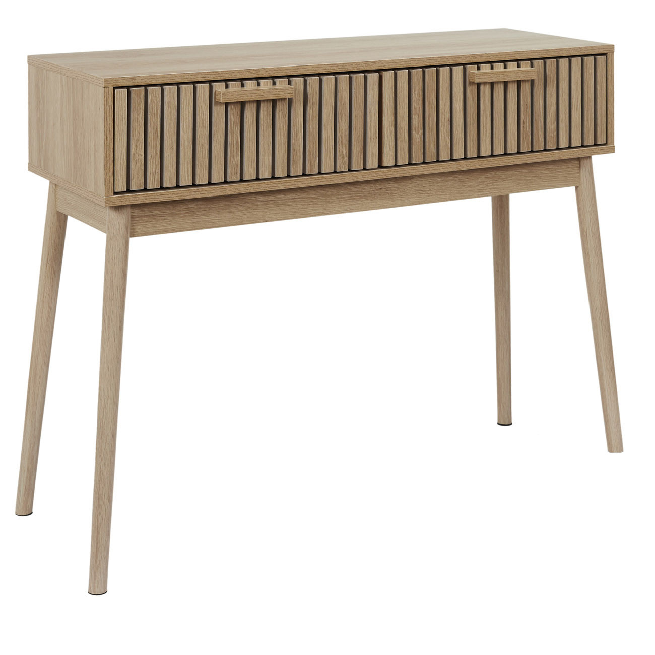 Console de rangement Klaus avec tiroirs - L. 100 x P. 35 x H. 80 cm - Bois