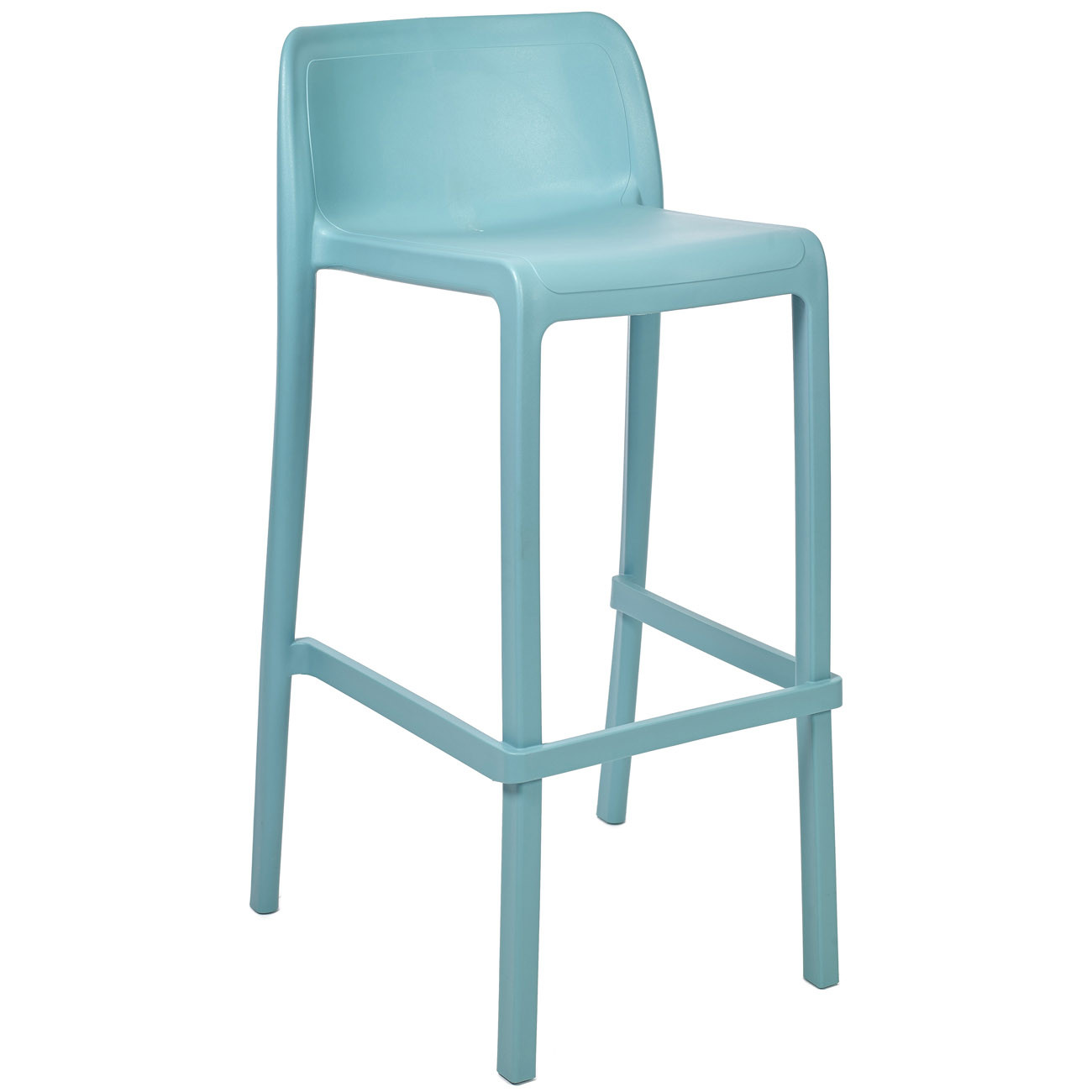 Tabouret haut d’extérieur Jonah en polypropylène recyclable – Bleu