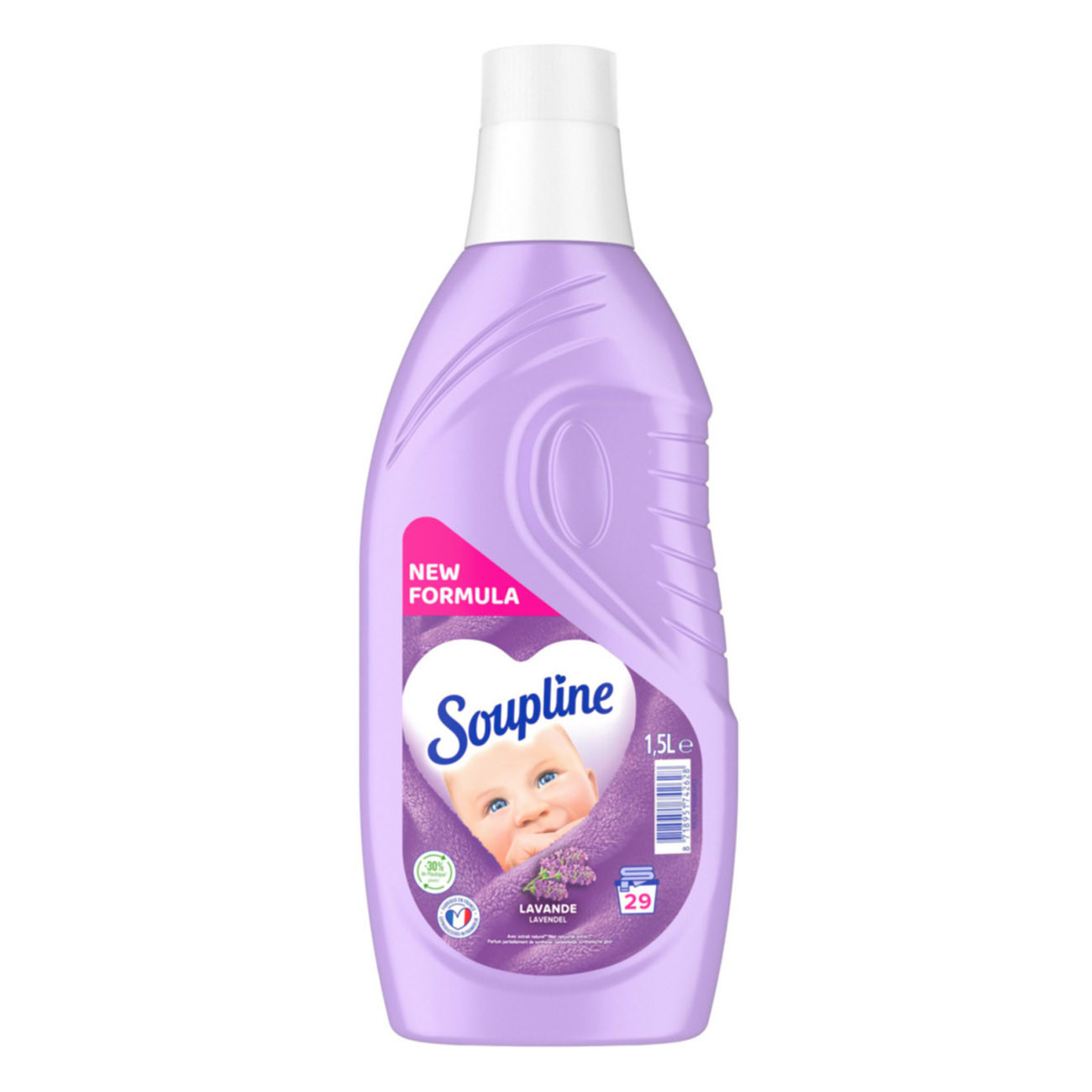 Soupline Adoucissant parfum Lavande nouvelle formule diluée - Violet - Bidon 1,5 L
