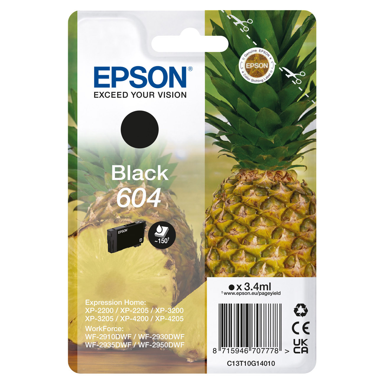 Epson 604 ''Ananas'' Cartouche d'encre originale C13T10G14010 - Noir