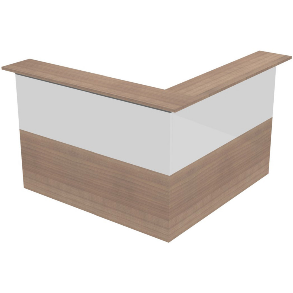 Pack Banque d'accueil Ola - Angle 90 + Module haut L.80 cm + Module haut L.80 cm - Noyer / Blanc