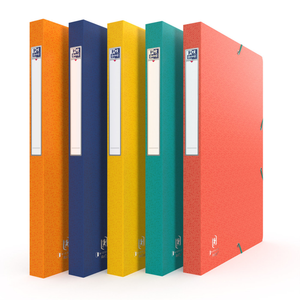 Oxford Bote de classement A4 Recyc+ couverture carte - Dos 2,5 cm - Assortis