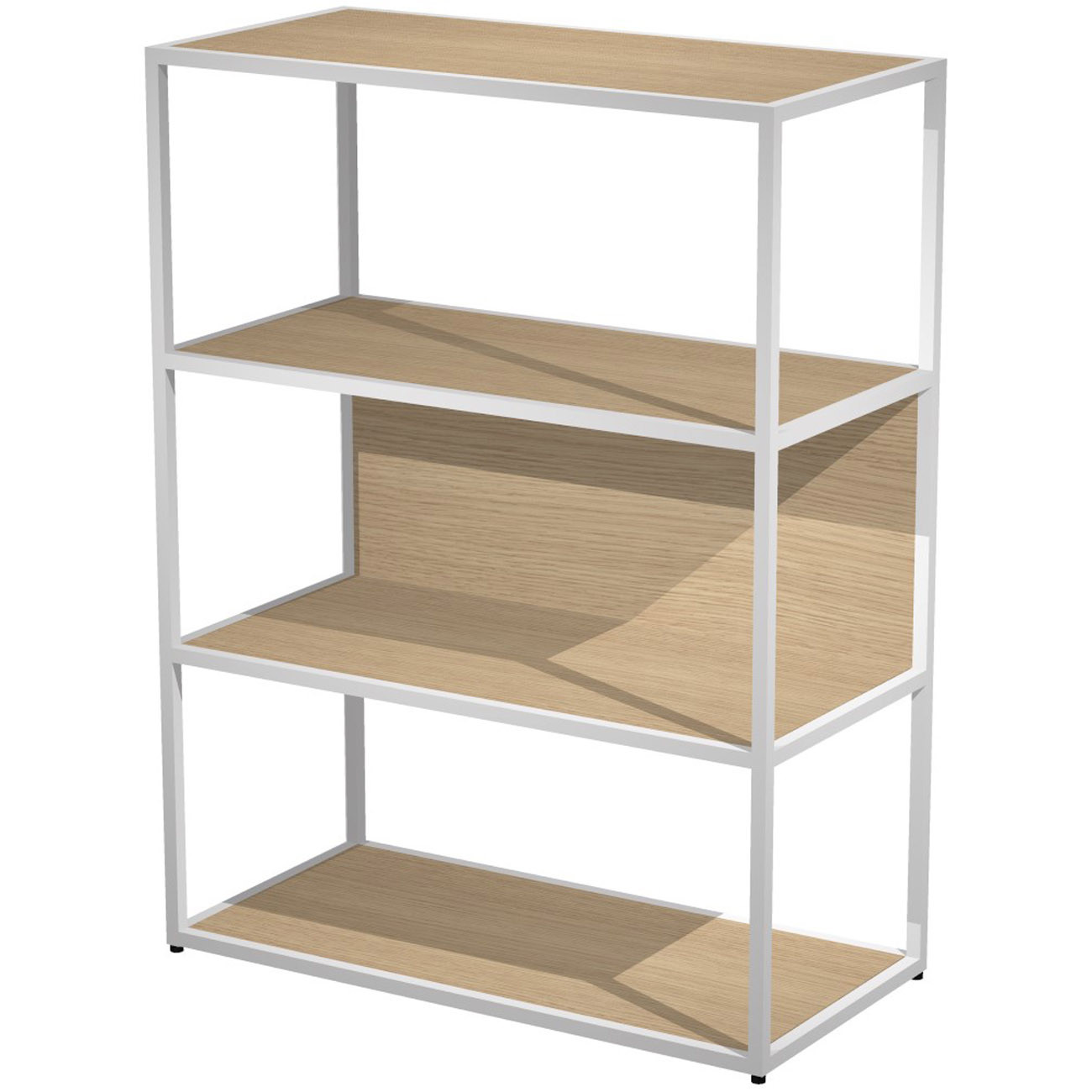 Top+sur-meuble+Presto+H.119+cm+Chene+-+Structure+metal+Blanc