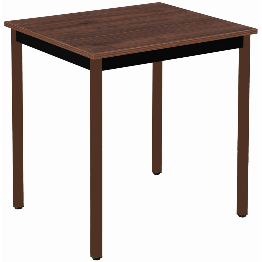 Table Polyvalente rectangle - L.70 x P.60 cm - Plateau Noyer - Pieds Brun