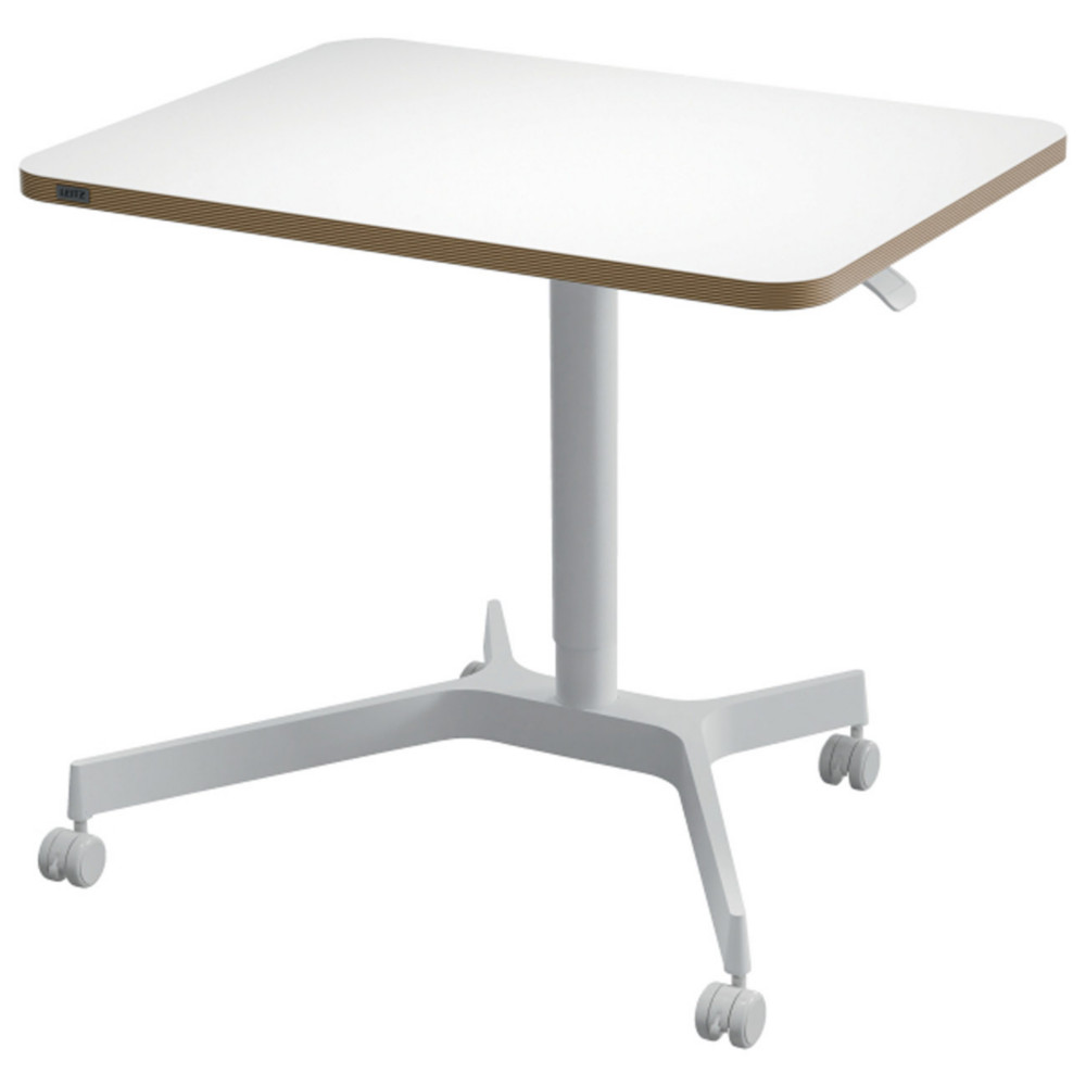 Bureau assis-debout compact Leitz Ergo - Rglage manuel en hauteur - L. 80 x P. 60 cm - Blanc