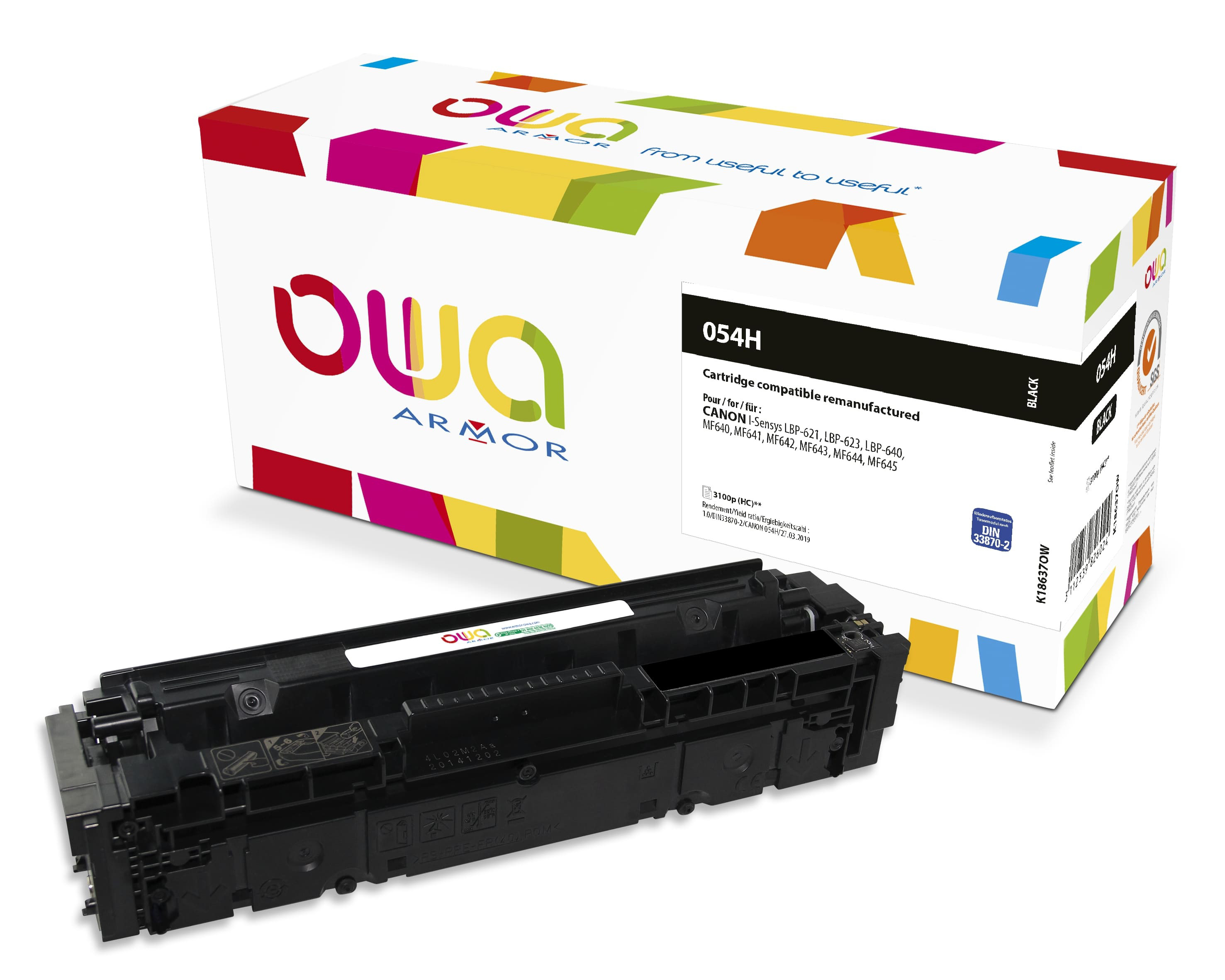 OWA Toner compatible CANON 3028C002 - 054H - K18637OW - Noir