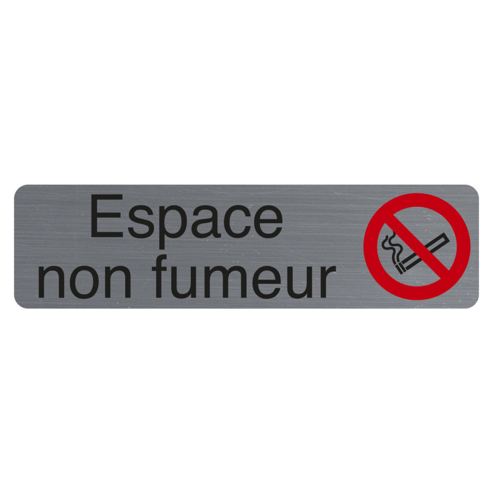 Exacompta Plaque signaltique adhsive Espace non fumeur - Rectangle Gris / Rouge