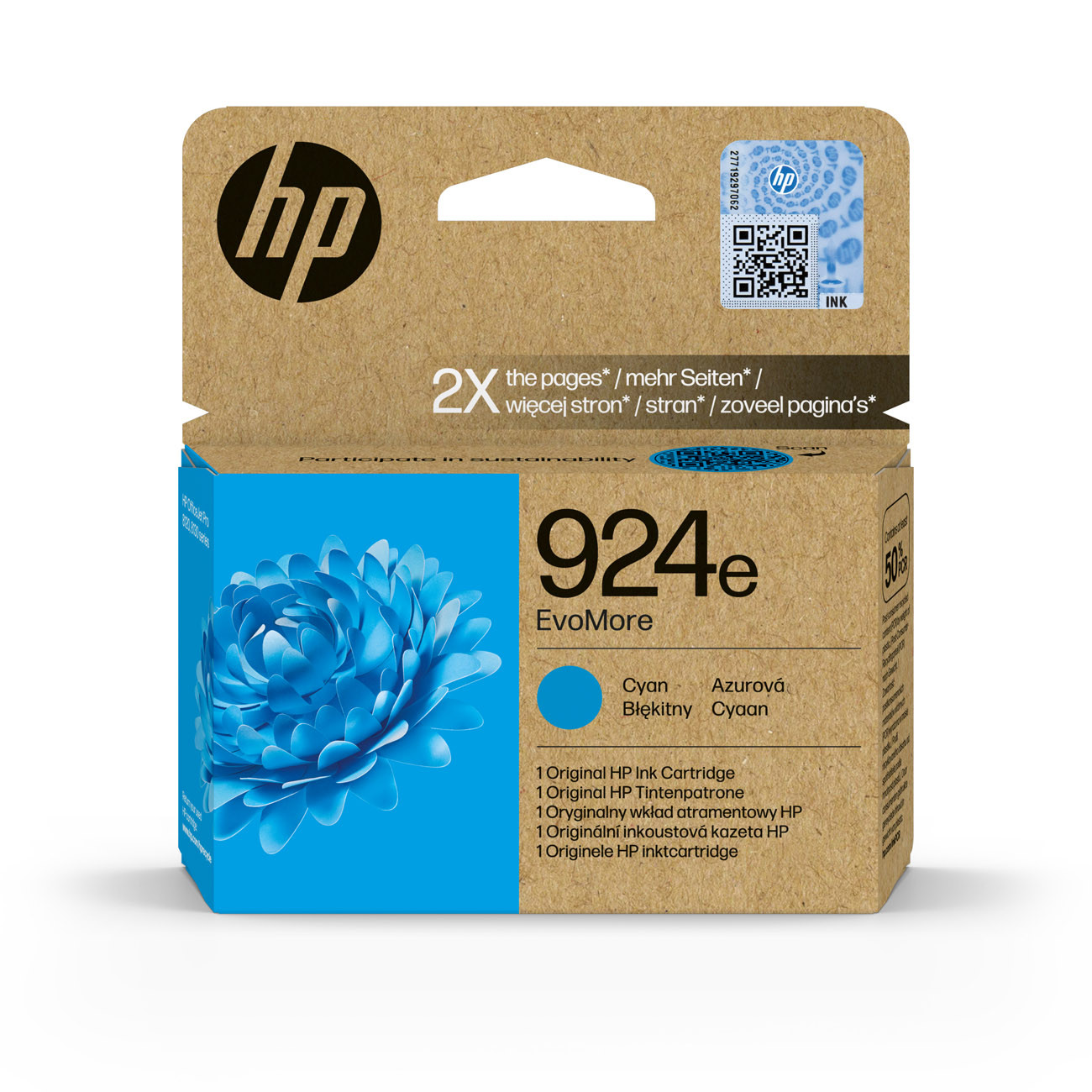 HP EvoMore cyan original cartouche d'encre - vue 2