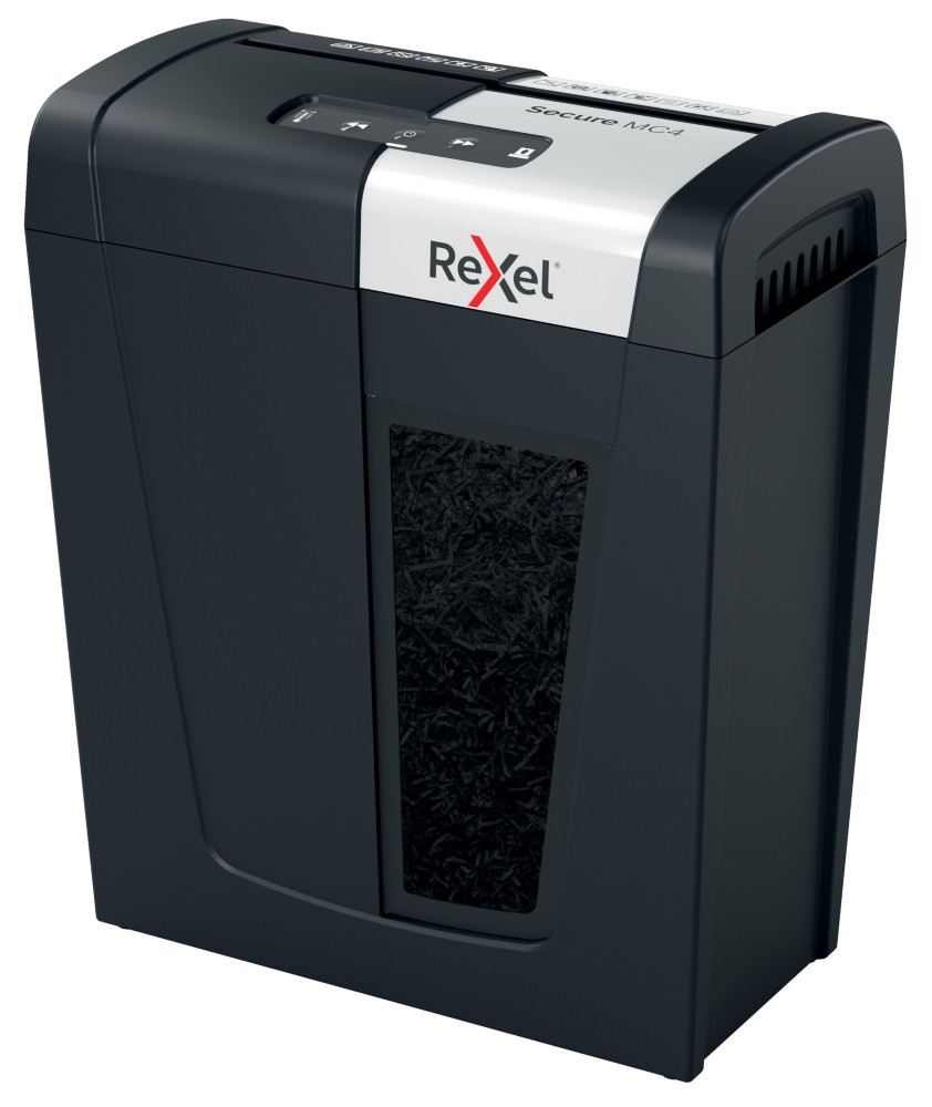 Rexel Destructeur de documents Secure MC4 coupe micro DIN P5 - 4 feuilles - Corbeille 14 L