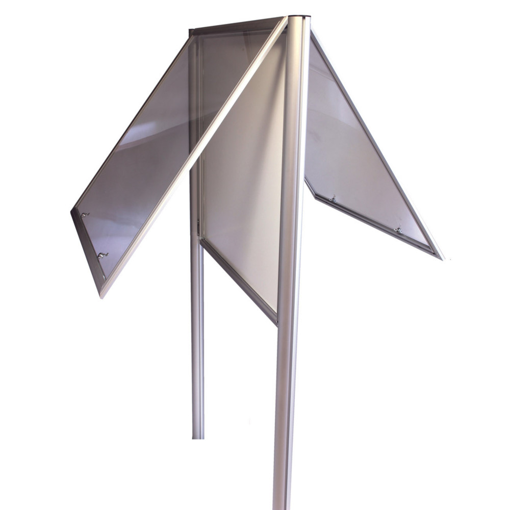 Planorga Vitrine d'xterieur double Reverso 12 feuilles - Cadre aluminium - Pieds scells
