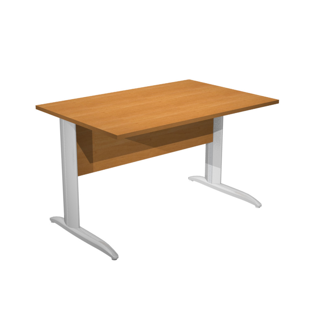 Bureau droit Pronto Mtal - L.120 x P.80 cm - Plateau Aulne - Pieds L Chrome