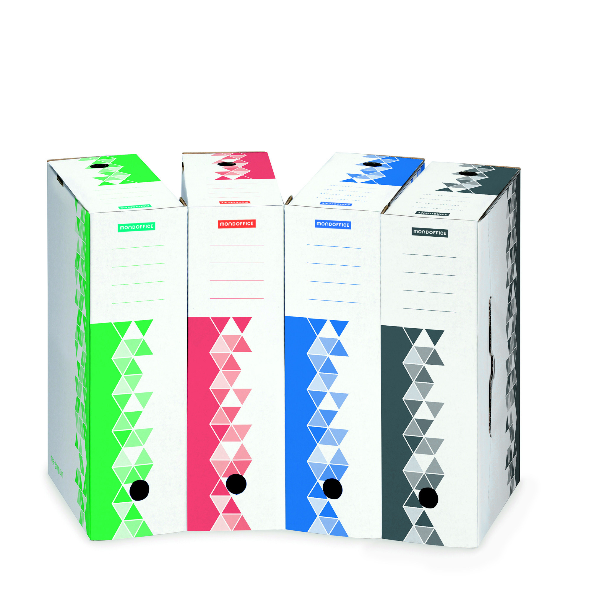 MONDOFFICE 20 Boites archives dos 10 cm + 10 caisses archives Premium - Couleurs assorties