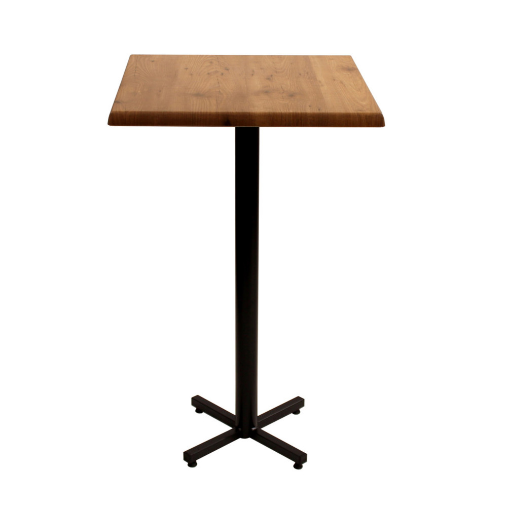 Table mange-debout Coffee carre L.70 x P.70 x H.115 cm - Plateau Colorado  Pied central Noir