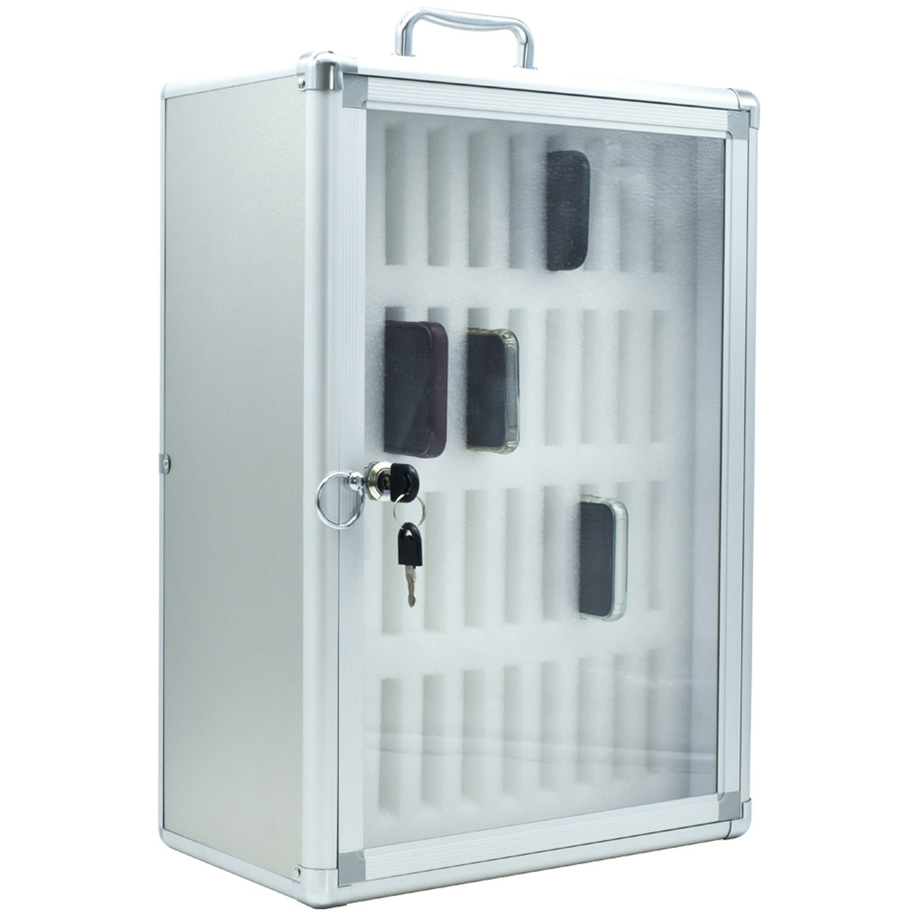 Wonday Armoire murale de rangement pour téléphones portables - Avec serrure - Blanc